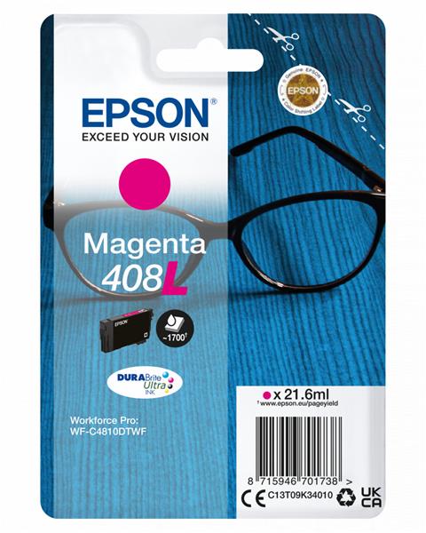 Epson No.408L (T09K3) Magenta patron 21,6ml (eredeti) Workforce Pro WF-C4810 széria