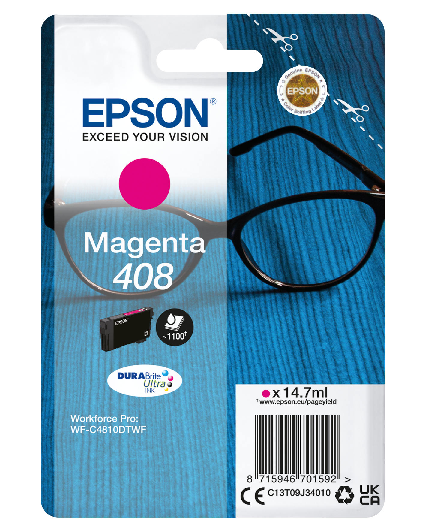 Epson T09J3 Tintapatron Magenta 14,7ml No.408 (C13T09J34010)