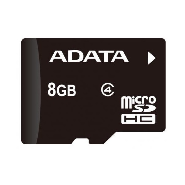 ADATA Memóriakártya MicroSDHC 8GB + Adapter CL4 (AUSDH8GCL4-RA1)