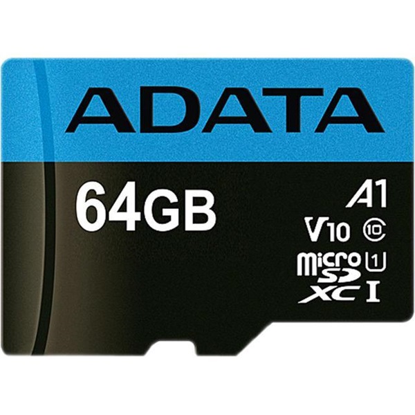 ADATA Memóriakártya MicroSDXC 64GB + Adapter UHS-I CL10 (100/25) (AUSDX64GUICL10A1-RA1)