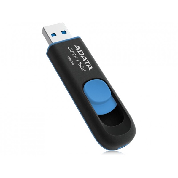 ADATA Pendrive 32GB, UV128 USB 3.2, Fekete-kék (AUV128-32G-RBE)