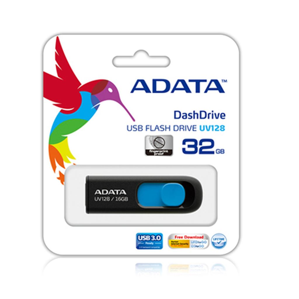 ADATA Pendrive 32GB, UV220, Fekete-kék (AUV220-32G-RBKBL)