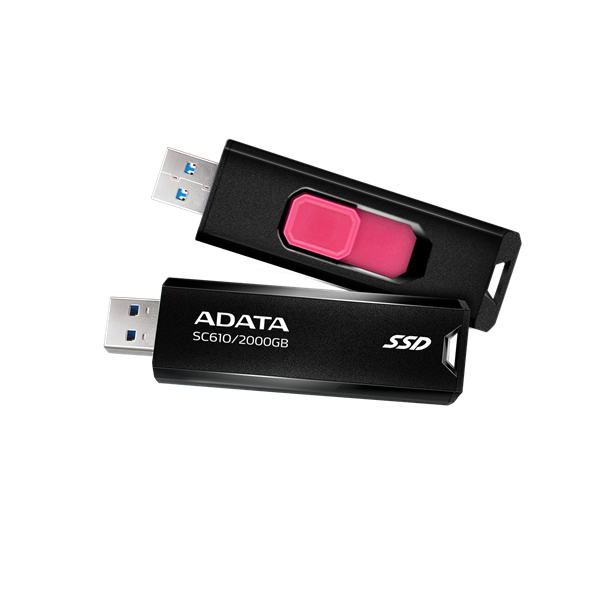 ADATA SSD Külső USB 3.2 2TB SC610, Fekete/Piros (SC610-2000G-CBK/RD)