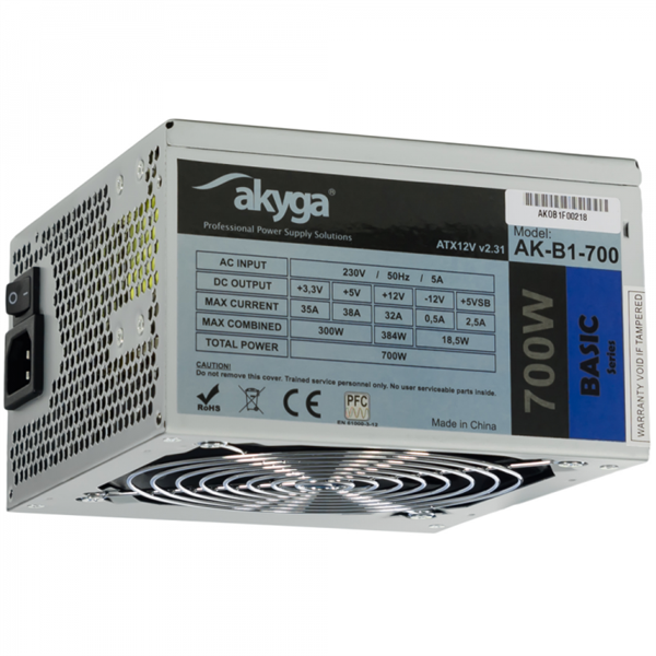 AKYGA Tápegység 700W, 12cm, 20+4 (AK-B1-700)
