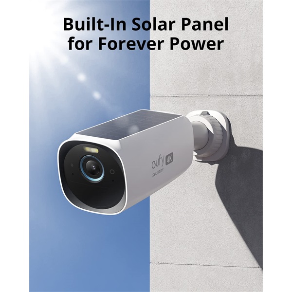 ANKER EUFYCAM3 S330 Kamera 4K, Beépített Napelem, Akkumulátoros, Mozgásérzékelő, WiFi-s, vízálló, kültéri - T81603W1 (T81603W1)