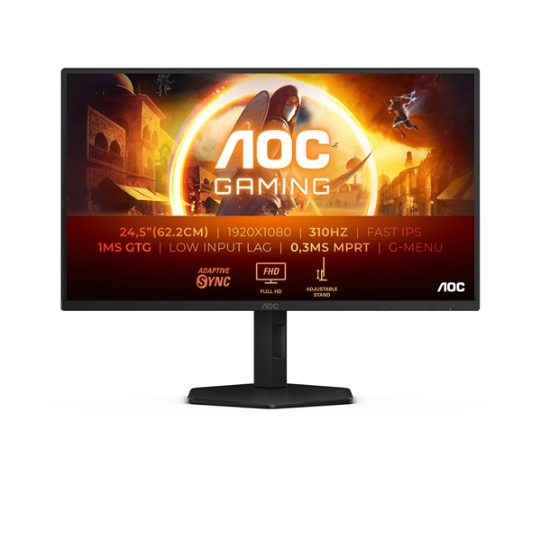 AOC Gaming 310Hz IPS monitor 24,5" 25G4SXU, 1920x1080, 16:9, 400cd/m2, 0,3ms, HDMIx2/DisplayPort/USBx4 (25G4SXU)