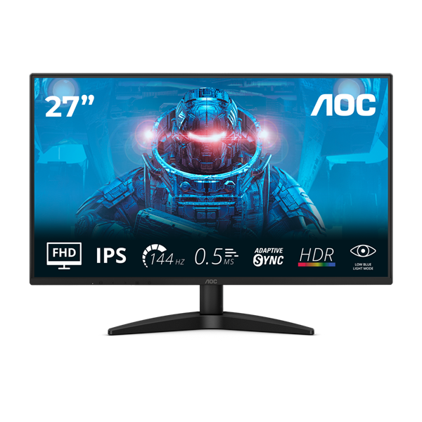 AOC IPS Gaming monitor 27" Q27B36X, 2560x1440, 16:9, 300cd/m2, 4ms, HDMI/Displayport, 144Hz (Q27B36X)