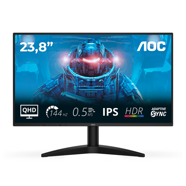 AOC IPS QHD 144Hz Gaming monitor 23.8" Q24B36X, 2560x1440, 16:9, 300cd/m2, 4ms, 1xDisplayPort/1xHDMI (Q24B36X)