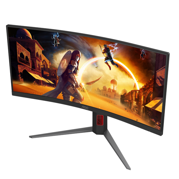 AOC Ívelt Gaming 180Hz Fast VA monitor 34" CU34G4, 3440x1440, 21:9, 300 cd/m2, 0.5 ms, HDMIx2/DisplayPort (CU34G4)