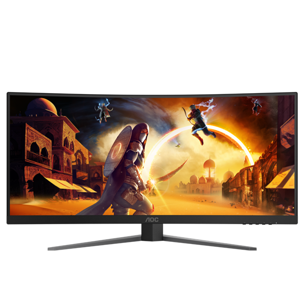 AOC Ívelt Gaming 180Hz Fast VA monitor 34" CU34G4, 3440x1440, 21:9, 300 cd/m2, 0.5 ms, HDMIx2/DisplayPort (CU34G4)