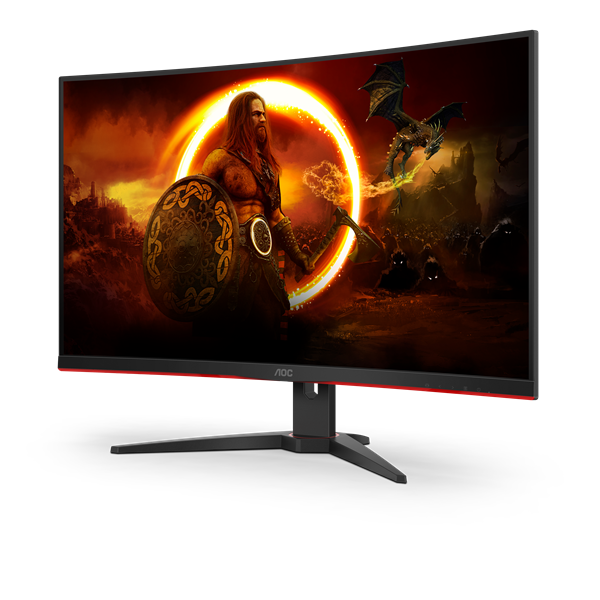 AOC Ívelt Gaming 240Hz VA monitor 31.5" C32G2ZE/BK, 1920x1080, 16:9, 300cd/m2, 1ms, 2xHDMI/DisplayPort (C32G2ZE/BK)