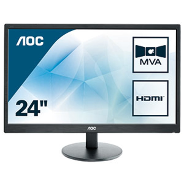 AOC MVA monitor 23.6" M2470SWH, 1920x1080, 16:9, 250cd/m2, 5ms, VGA/HDMI  hangszóró (M2470SWH)