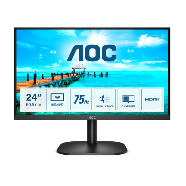 AOC monitor 23.8" 24B2XHM2, 1920x1080, 16:9, 250cd/m2, 4ms, VGA/HDMI (24B2XHM2)