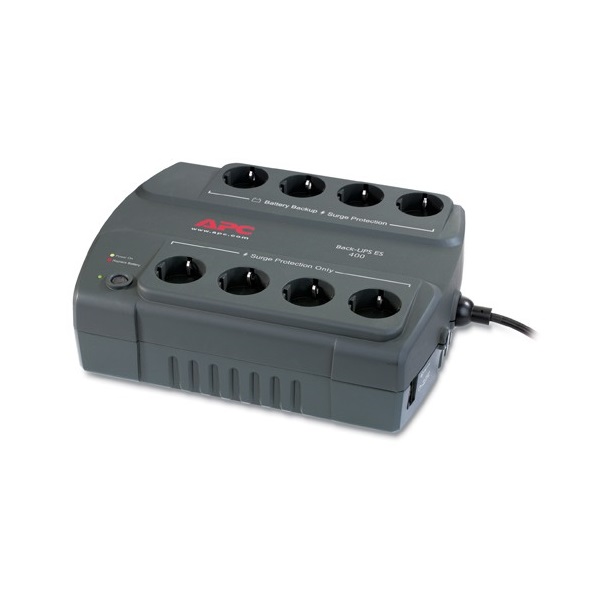 APC Back-UPS BE400-GR (ES) (4+4 Schuko) 400VA (240 W) 230V Power-Saving OFFLINE szünetmentes tápegység, torony (BE400-GR)