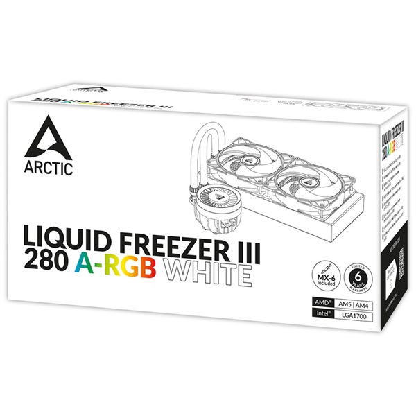 ARCTIC COOLING CPU hűtő Liquid Freezer III 280 A-RGB (vízhűtés), Univerzális Fehér (ACFRE00151A)