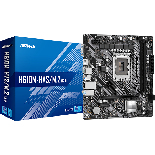 ASROCK Alaplap S1700 H610M-HVS/M.2 R2.0 INTEL H610, mATX (H610M-HVS/M.2 R2.0)