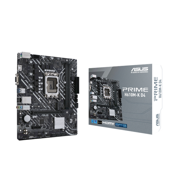 ASUS Alaplap S1700 PRIME H610M-K D4 INTEL H610, mATX (PRIME H610M-K D4)