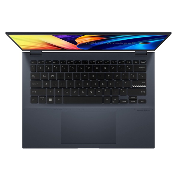 ASUS CONS NB Vivobook Flip TN3402QA-KN087W 14" 2,8K OLED-Touch, Ryzen5-5600H, 16GB, 512GB M.2, INT, WIN11H, Kék (TN3402QA-KN087W)