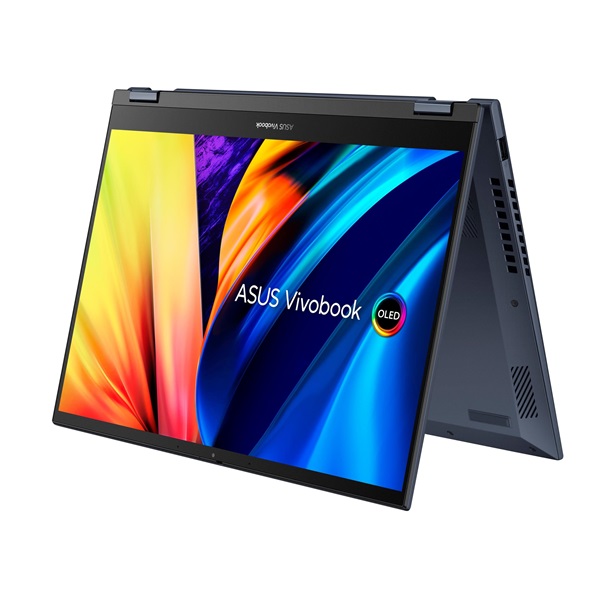 ASUS CONS NB Vivobook Flip TN3402QA-KN087W 14" 2,8K OLED-Touch, Ryzen5-5600H, 16GB, 512GB M.2, INT, WIN11H, Kék (TN3402QA-KN087W)