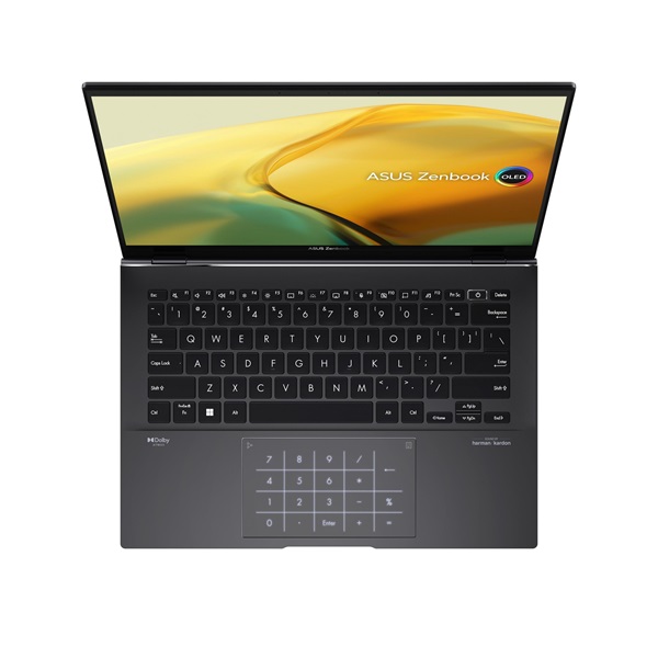 ASUS CONS NB ZenBook UM3402YA-KM454W 14" WQXGA+ OLED GL, Ryzen7 7730U, 16GB, 1TB M.2, INT, WIN11H, Fekete (UM3402YA-KM454W)