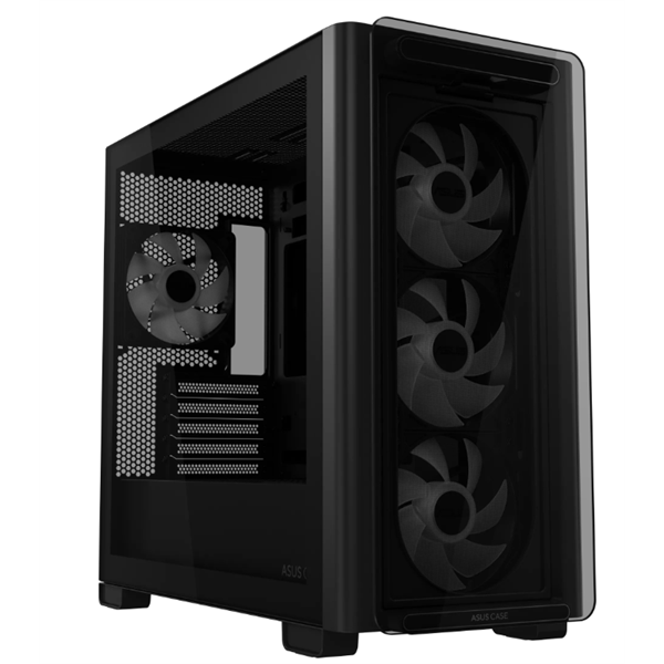 ASUS Ház A23 Plus, 850W (TUF-GAMING-850G), Fekete, Üvegfalú (A23 PLUS TG/ARGB FANS+TUF-GAMING-850G)