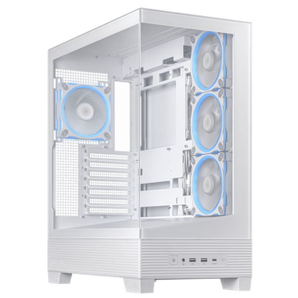 ASUS Ház A31 Plus, 750W (AP-750G), Fehér, Üvegfalú (A31 PLUS/WT/TG/ARGB + AP-750G)