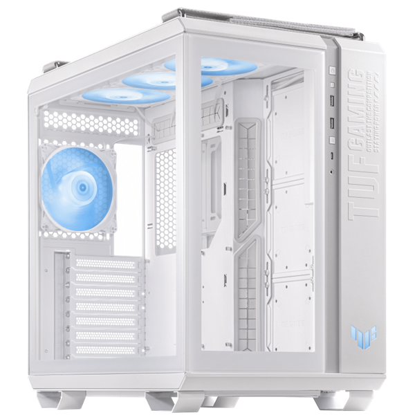ASUS Ház TUF Gaming GT502 Plus, Tápegység nélkül, Fehér, Üvegfalú (GT502 PLUS/WHT/TG)