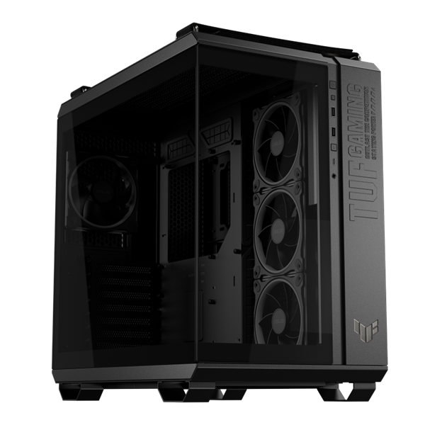 ASUS Ház TUF Gaming GT502, Tápegység nélkül, Fekete, Üvegfalú (GT502 PANO/ARGB FANS/BLK/TG)