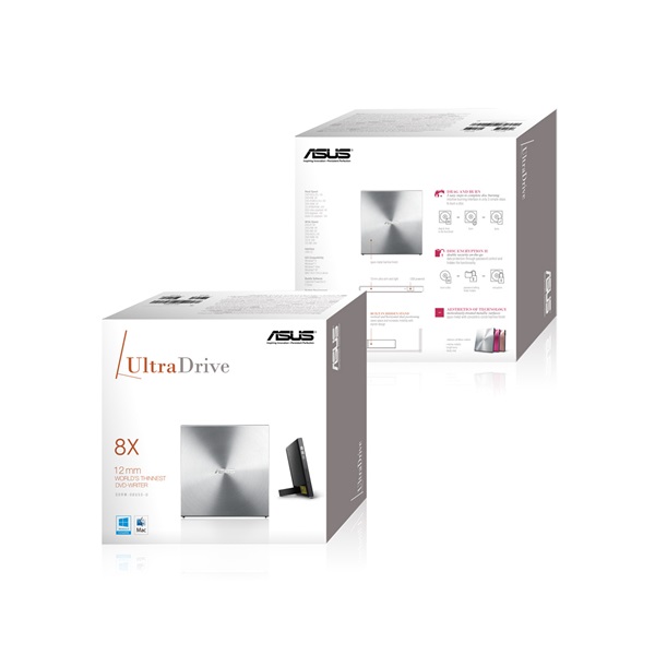 ASUS ODD DVD ÍRÓ külső SDRW-08U5S-U ezüst USB (SDRW-08U5S-U/SIL/G/AS)