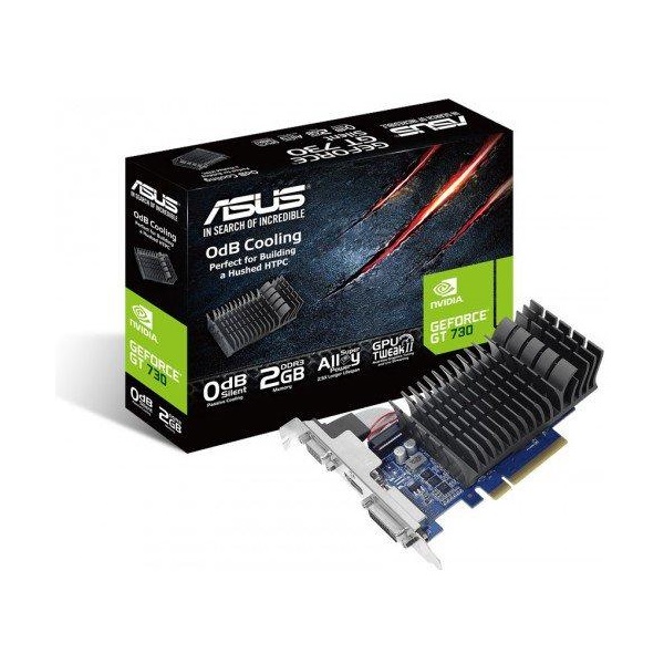 ASUS Videokártya PCI-Ex16x nVIDIA GT 730 2GB DDR5 Passzív (GT730-SL-2GD5-BRK)