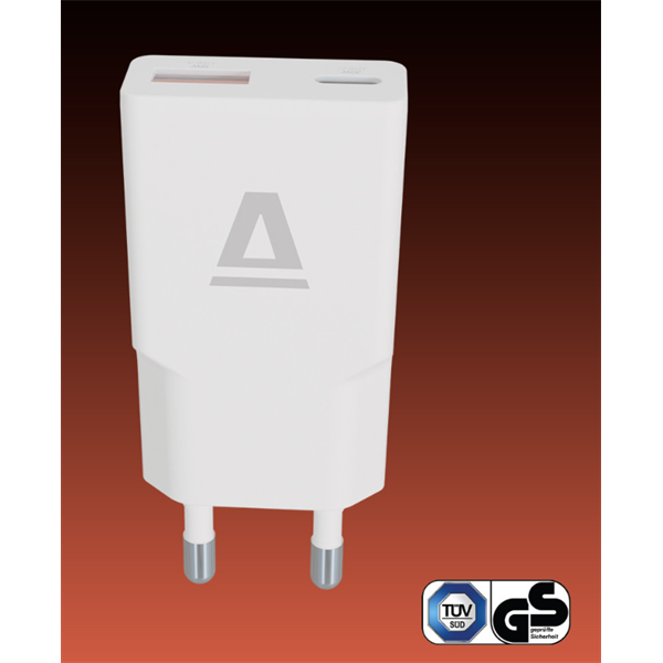 AVAX Hálózati töltő USB-A USB-C 30W Nano Slim fehér (AVAX_CH641W)