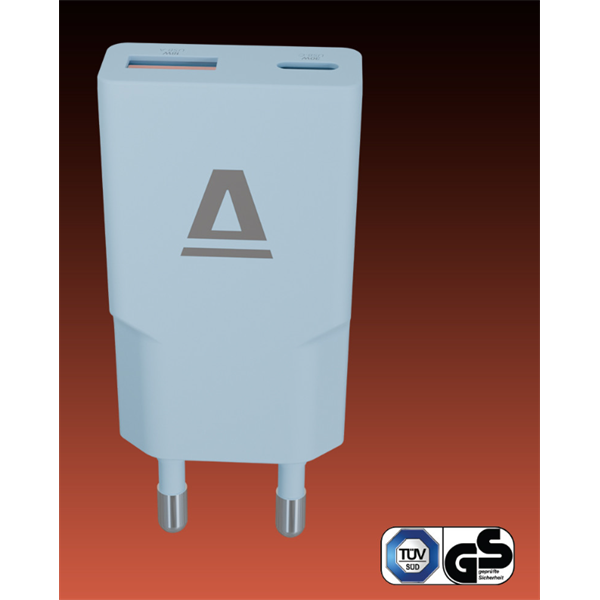 AVAX Hálózati töltő USB-A USB-C 30W Nano Slim világoskék (AVAX_CH641LB)