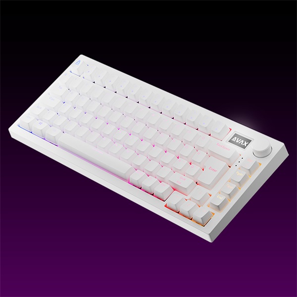 AVAX Vezetékes/Vezeték Nélküli Billentyűzet GM03 PRO USB, Mechanikus, Yellow Switch, HUN, fehér (AVAX_GM03Y_PRO_WHITE)