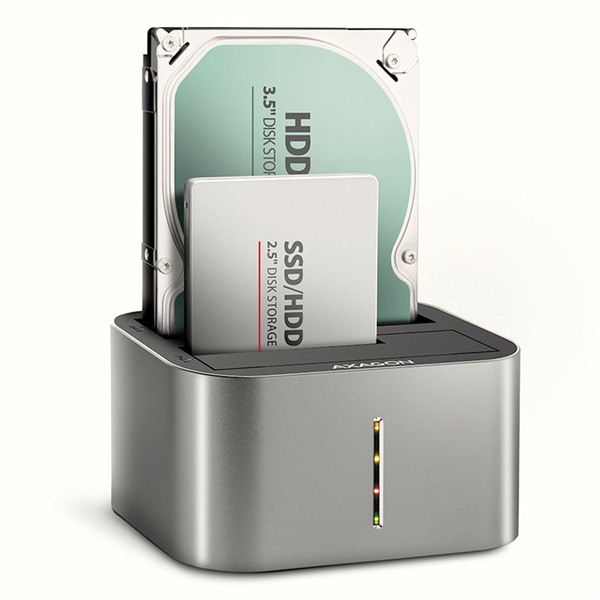 AXAGON ADSA-DC dual SATA 2.5"/3.5" SSD/HDD CLONE dokkoló, USB-C, 5 Gbps (ADSA-DC)