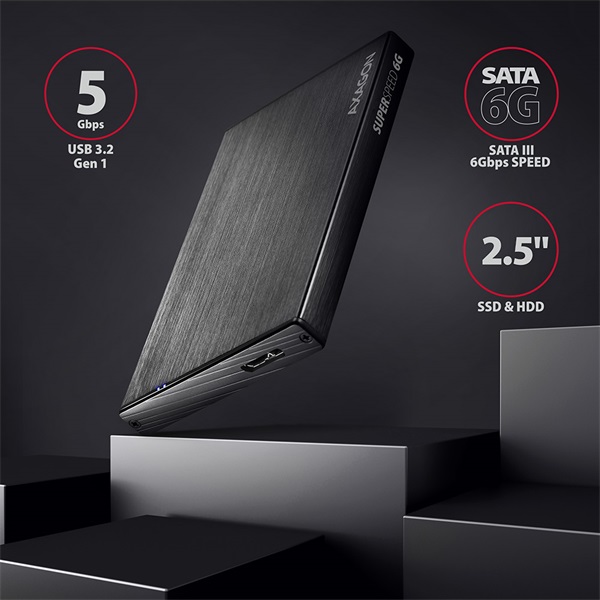 AXAGON EE25-XA6 Aline Box 2,5" USB 3.0 Külső HDD ház, fekete (EE25-XA6)