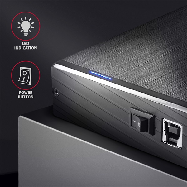 AXAGON EE35-XA3 Aline Box 3,5" USB 3.0 Külső HDD ház, fekete (EE35-XA3)