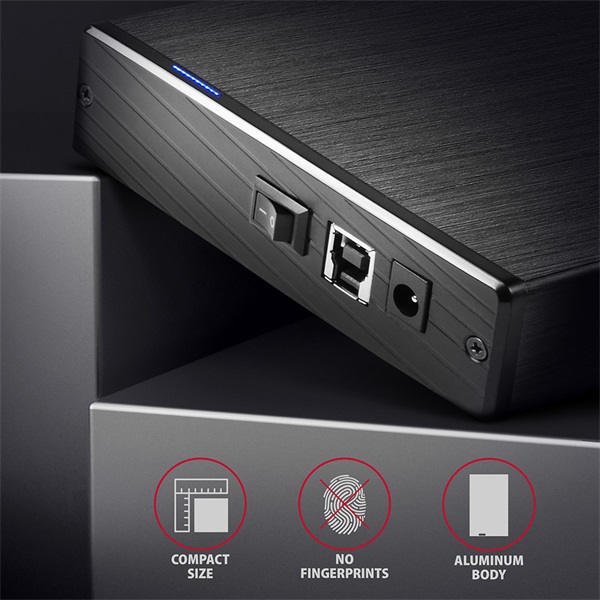 AXAGON EE35-XA3 Aline Box 3,5" USB 3.0 Külső HDD ház, fekete (EE35-XA3)