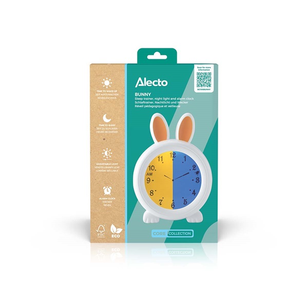 Alecto BC100BUNNY Alvástréner éjszakai fény és ébresztőóra nyúl (BC100BUNNY)