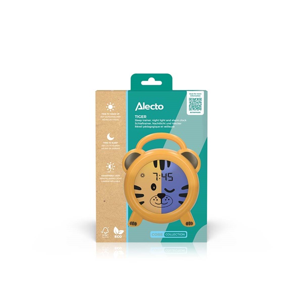 Alecto BC100TIGER Alvástréner éjszakai fény és ébresztőóra tigris (BC100TIGER)