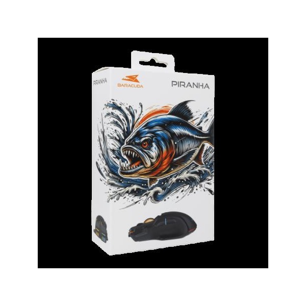 BARACUDA BGM-071B PIRANHA-B fe/ 7200 dpi 7D gamer egér, RGB (BC BGM-071B)