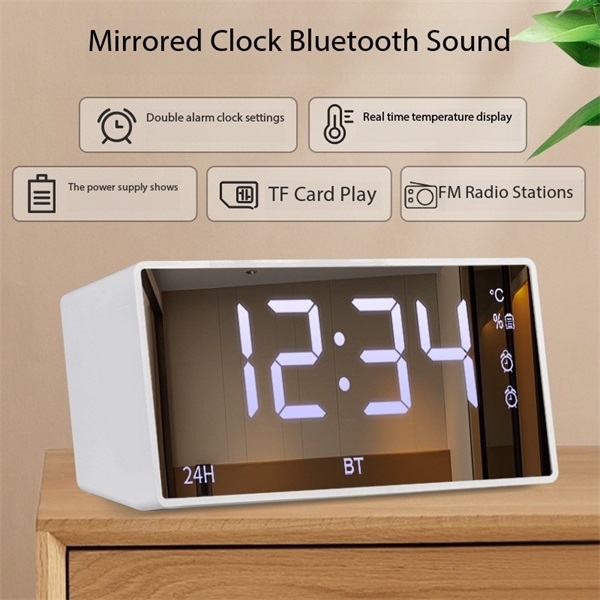 BLACKBIRD Bluetooth Hangszóró 5.1, 3W ébresztő órával DK-M10, Fehér (BH1643)