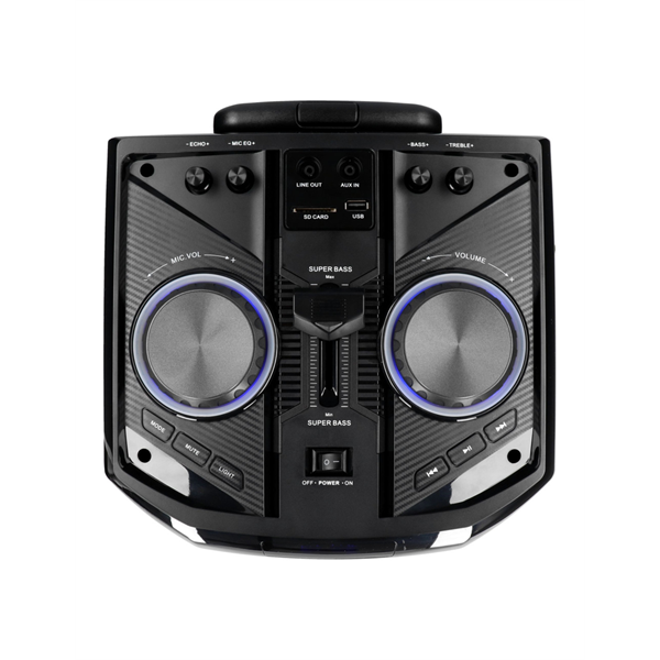 BLAUPUNKT PS6 Bluetooth hangszóró karaoke funkcióval, TWS, FM, AUX, 1 mikrofon, 600W, Fekete (RTVBLAS011) (PS6)