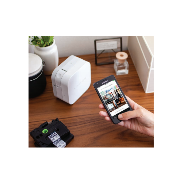 BROTHER Címkenyomtató PT-P300BT, Bluetooth, Apple MFI, 20mm/sec, P-touch Cube,  Design&Print App for iOS&Android (PTP300BTRE1)