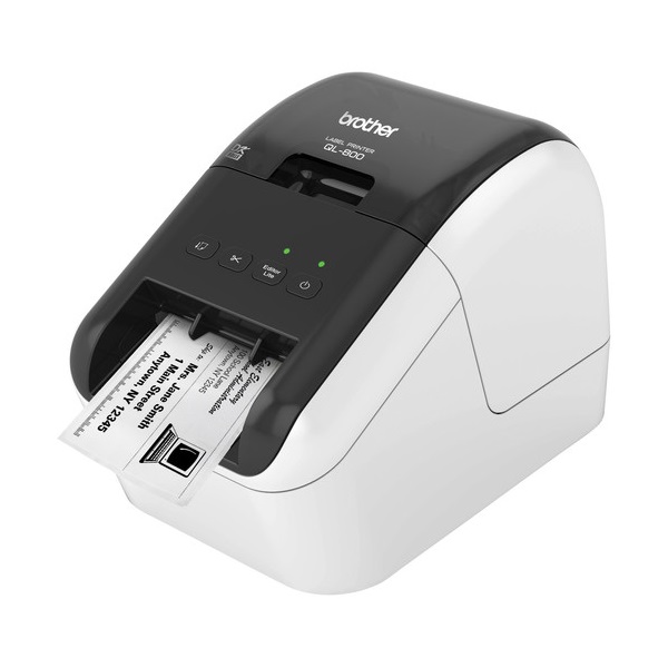 BROTHER Címkenyomtató QL-800, asztali, thermál, Fekete/Piros nyomtatás, 148 mm/mp, USB, 300dpi, PT Editor Lite, DK címke (QL800YJ1)