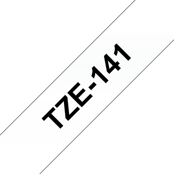 BROTHER szalag TZe-141, Átlátszó alapon Fekete, Laminált, 18mm  0.7", 8 méter (TZE141)