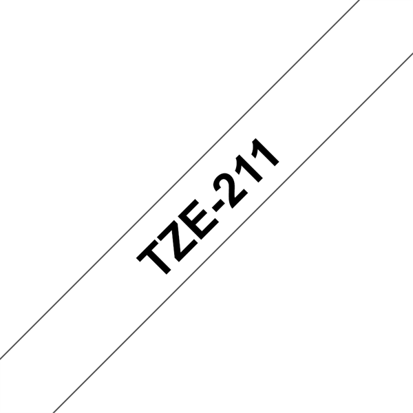 BROTHER szalag TZe-211, Fehér alapon Fekete, Laminált, 6mm  0.23", 8 méter (TZE211)