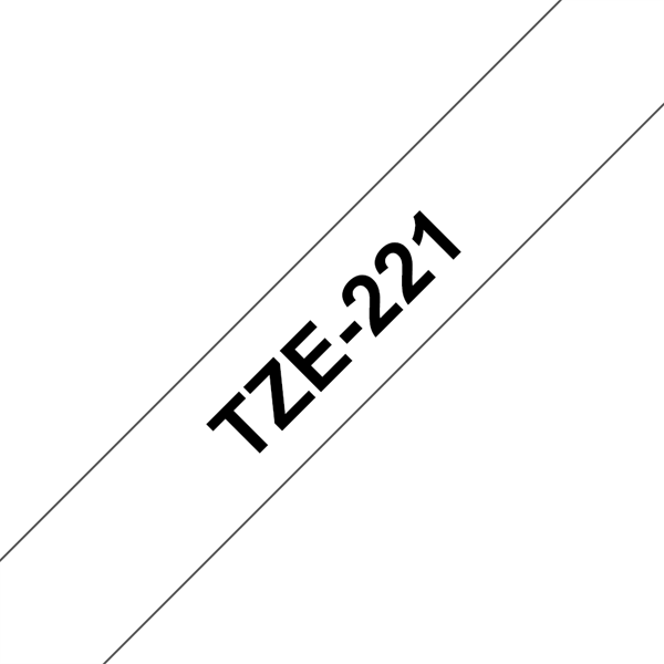 BROTHER szalag TZe-221, Fehér alapon Fekete, Laminált, 9mm  0.35", 8 méter (TZE221)