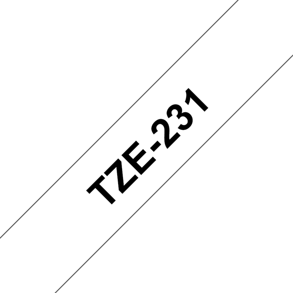 BROTHER szalag TZe-231, Fehér alapon Fekete, Laminált, 12mm  0.47", 8 méter (TZE231)