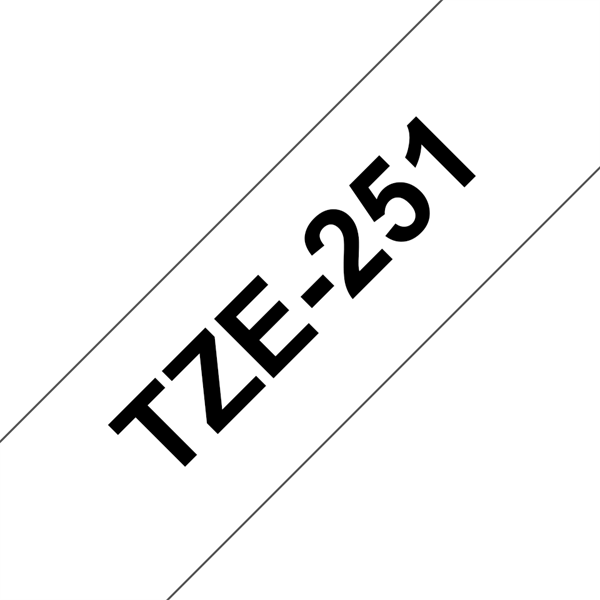 BROTHER szalag TZe-251, Fehér alapon Fekete, Laminált, 24mm  0.94", 8 méter (TZE251)