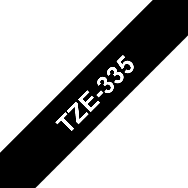 BROTHER szalag TZe-335, Fekete alapon Fehér, Laminált, 12mm  0.47", 8 méter (TZE335)